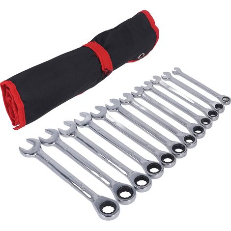 Jeu de clés à cliquet à tête fixe, outils à main en acier au vanadium chromé 8-19 mm (1/5)