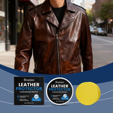 Baume pour cuir pour vêtements, chaussures et canapés en cuir - Soin quotidien pour cuir, brillance et lustrage - 100 g + 1 éponge -- DTEKGAZ (1/5)