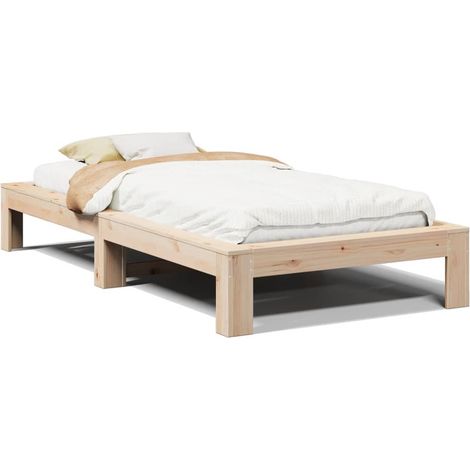 Maison Exclusive - Cadre de lit sans matelas 75x190 cm bois de pin massif (1/5)