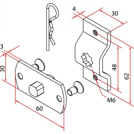 Tm2 Sup45 - Omega+Sq.Pin Support1Pc FAAC