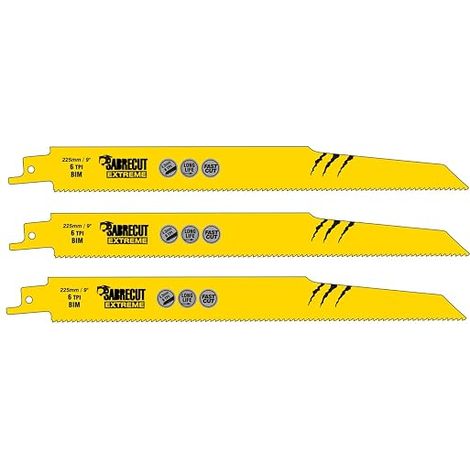 3pcs SCRS1110DF3 225mm 6 TPI S1110DF Sabre Saw Blades (1/5)