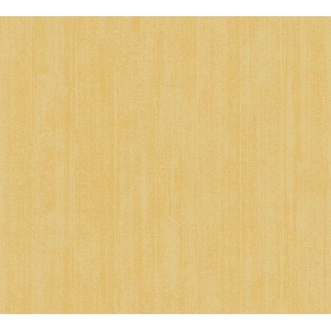Papier peint uni AS Création, couleur jaune, intissé, 10,05 m x 0,53 m (1/5)