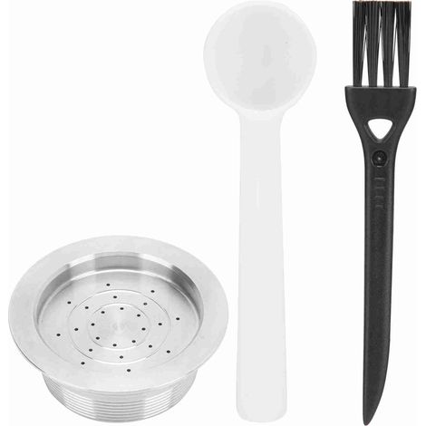 Kit capsule café réutilisable avec cuillère et pinceau pour machine LAVAZZA A MODO MIO JOLIE ESPRIA acier inox 304 (1/5)