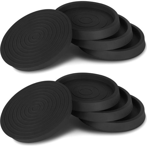 Lot de 8 tapis de protection pour meubles - 76 x 76 x 9 mm - Tapis ronds de 6,3 cm de diamètre - Antidérapants - En caoutchouc - Pour parquets - Protection de sol - Convient aux lits, armoires, canapé (1/5)
