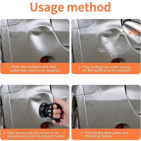 Extracteur de bosses de voiture, outil de débosselage en alliage d'aluminium, extracteur de ventouse pour réparation, verre, carrelage, miroirs (or) (1/5)