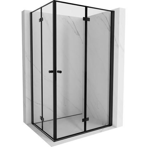 Mexen Mist-F Duo faltbare Duschkabine 95 x 120 cm, schwarzer Rahmen, schwarz - 8A6-095L-120P-70-70 (1/5)