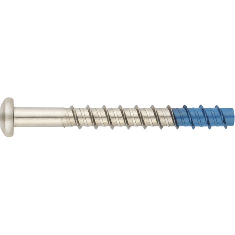Vis a béton Bimetal à pointe acier au carbone trempé - Corp acier inox A4 - Homologué ETE Opt.1 - Tête bombée Boite de 25 - Ø8 x 80