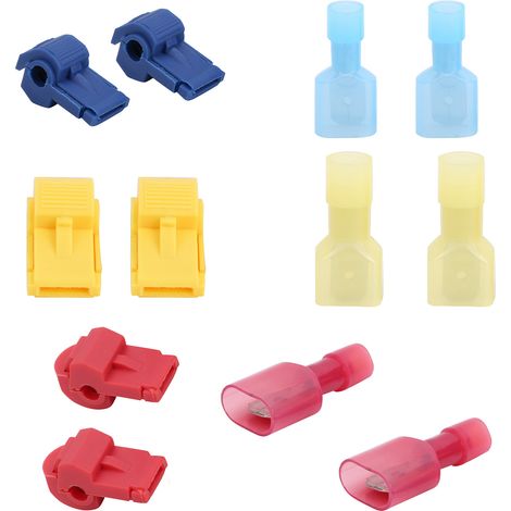 Kit de 120 connecteurs TTap à emboîtement rapide, assortiment de couleurs (Rouge, Jaune, Bleu) pour câbles électriques (1/5)