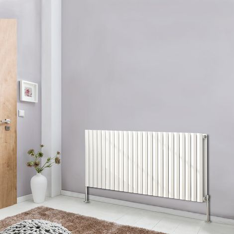 NRG Designer Radiator White Oval Column Central Heating Rads Horizontal 600x1416mm Double