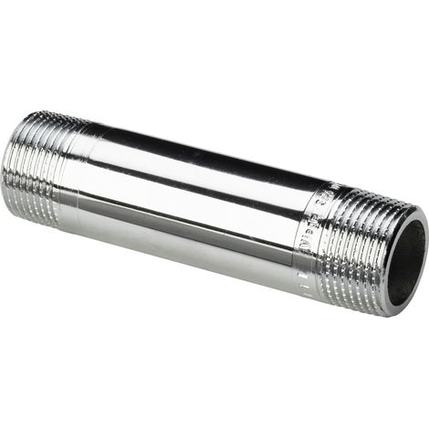 Viega Langnippel, R 3/4, L 120 Rotguss oder Siliziumbronze, verchromt Modell 3530, 447632 (1/3)