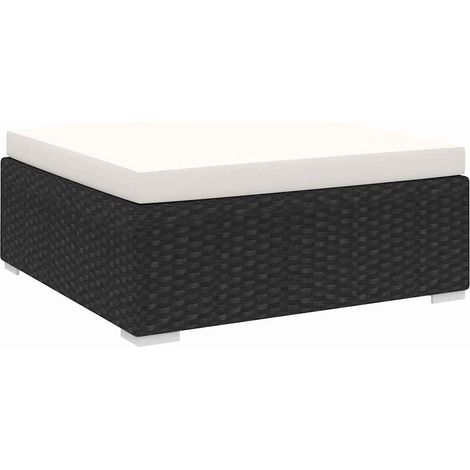 Canapé de jardin sectionnel 1 pc avec coussin Canapé Repose-pied relax - Résine tressée Noir BV863714 - BonneVie (1/5)