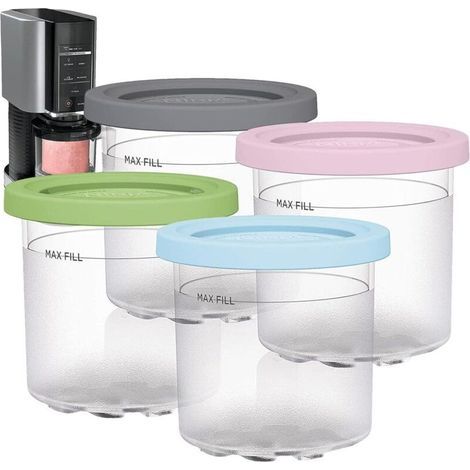 Creami-Behälter für Ninja Creami, 4er-Set wiederverwendbare Pint-Behälter mit Deckel für Ninja Eismaschinen NC299AMZ und NC300s (1/5)
