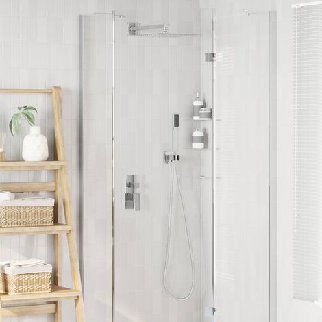 vidaXL Sistema de Ducha Empotrado (Cuadrado) Plateado (1/5)