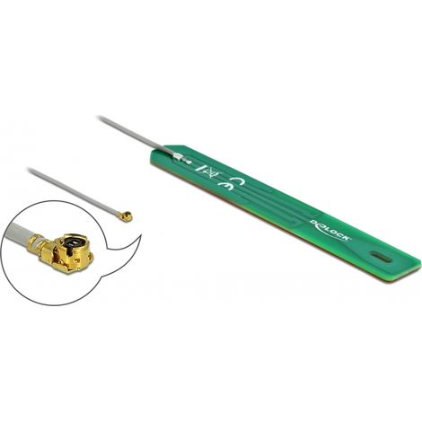 Delock Antena LPWAN 880 - 960 MHz MHFÂ® I macho 2 dBi 1.13 7,5 cm PCB interno autoadhesivo