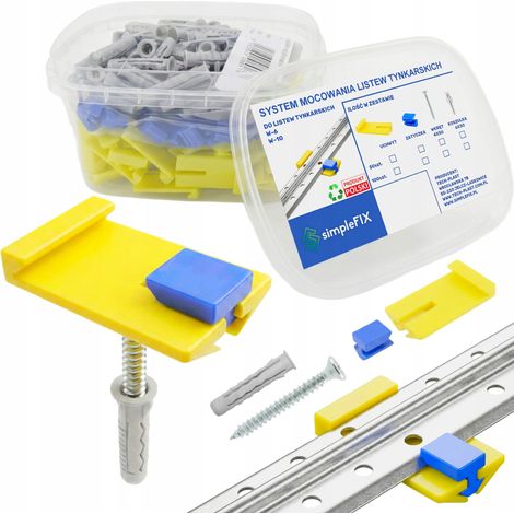 Sistema de fijaciones para listones de enlucido juego completo 50 piezas soportes y tornillos