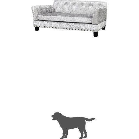Sofá para mascotas, diseño espacioso, impermeable y fácil de limpiar, grande - terciopelo gris (1/2)