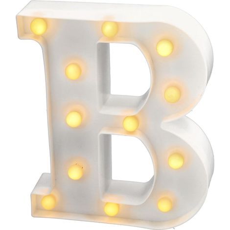 Buchstabe B LED-Warmlicht 3000K Innendekoration Batteriebetrieben Kabellos (1/5)