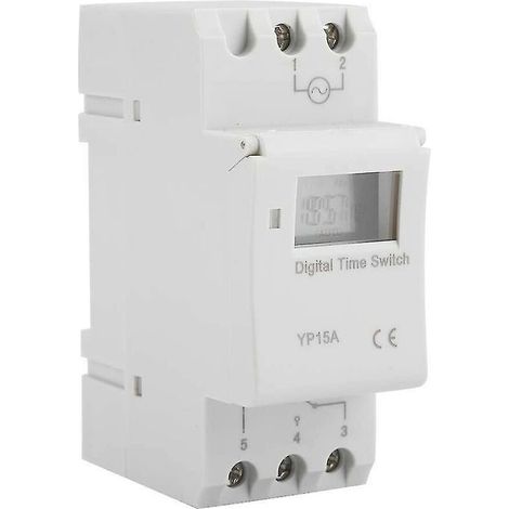 Commutateur Programmable sur Rail Din 15a avec relais de minuterie Programmable Lcd numérique (ac220v) (1/2)