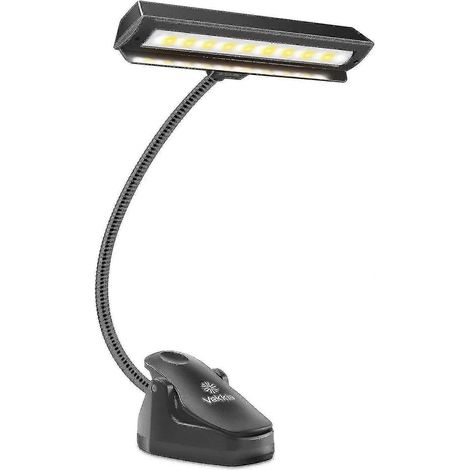 Lampe de pupitre professionnelle pour musiciens, ultra-lumineuse, Ă 19 LED, avec pince pour piano d'orchestre, 9 niveaux (1/5)