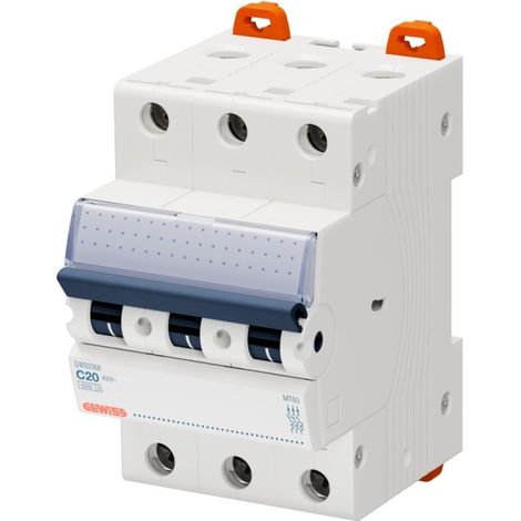 Gewiss GW92068 LEISTUNGSSCHALTER – MT 60 – 3-polig, C-Charakteristik, 20 A – 6000 A-10 kA/400 V – 3 Module