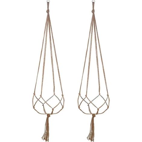 (4 pièces) Pots de fleurs suspendus, paniers et vases avec crochet, suspensions créatives en macramé pour plantes. Filet pour pots de fleurs suspendus.