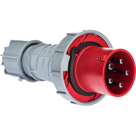 IDE – Prise mâle tétrapolaire 63A 3P+N+T – étanche IP67 – pour installations industrielles – borne à vis 25mm²
