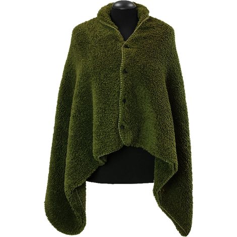 MANTELLA PLAID CON BOTTONI NOX 75X150CM VERDE INVERNO