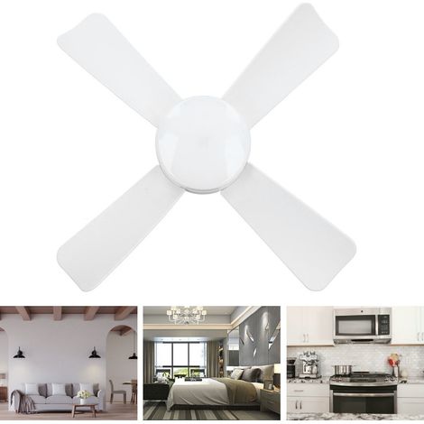 Ventilateur de plafond avec éclairage LED intégré, télécommande intelligente, intensité variable, base à vis 85-265V. (1/5)