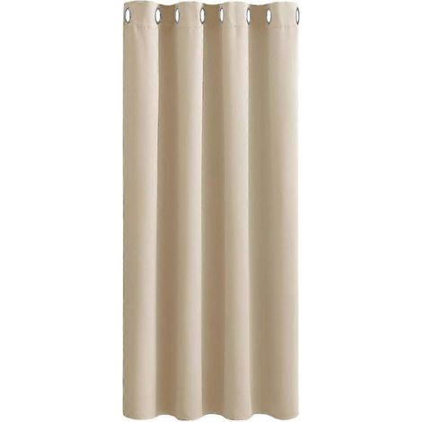 Rideau à œillets - Rideau occultant thermique isolant pour fenêtres, idéal pour assombrir la pièce et réduire le bruit. (1/5)