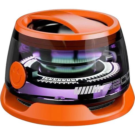Enceinte Bluetooth magnétique - Mini enceinte portable et rechargeable pour une utilisation intérieure et extérieure, son stéréo puissant pour la musique, les podcasts et les jeux (Orange) (1/5)