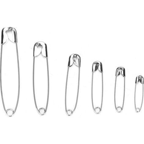 Épingles de sûreté en acier inoxydable pour couture, 6 tailles pratiques pour travaux manuels et bricolage (1/5)