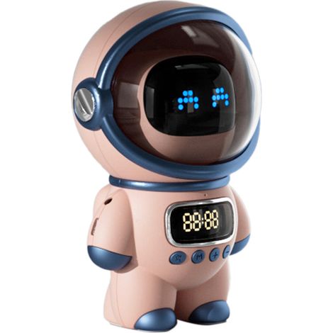 Enceinte Astronaute IA, enceinte Bluetooth intelligente, horloge, petite veilleuse, cadeau d'anniversaire rose (1/5)