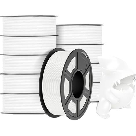 Filamento para impresora 3D, resistencia mejorada, diseño cuidadosamente enrollado, PLA Meta Blanco 11KG (1/2)
