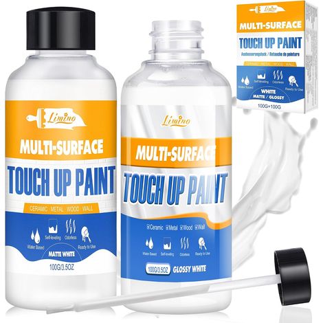 Peinture de Retouche - Brillant et Mat Blanc Peinture de Réparation pour Réparer les Rayures sur Multi-Surfaces de Baignoires, Carrelage, Émail, Paint pour Baignoire Répare pour Murs, Sols, Meubles (1/5)