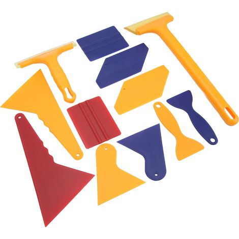Lot de 12 outils de pose pour film teinté auto - raclette, lisseur et ferme-bords pour dépose d'autocollant et changement de couleur (1/5)