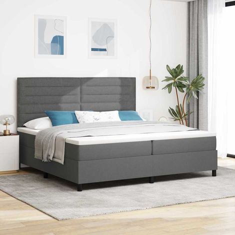 vidaXL Boxspringbett mit Matratze Dunkelgrau 200 x 200 cm Stoff (1/5)