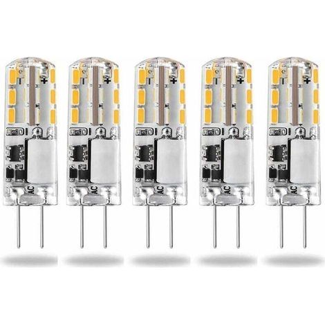 G4 LED-Lampen 12V AC/DC Warmweiß 3000K 120LM, 2W, 15-20W Halogen G4 Kapsel Ersatz Zwei-Pin Typ JC Energiesparend, nicht dimmbar (5 Stück) (1/5)