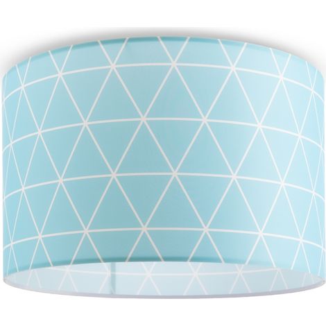 Paco Home Lampada Plafone Sospensione Salotto Camera Da Letto Scandinava Diamanti E27 Blu (Ø38cm), Plafoniera - Bianca