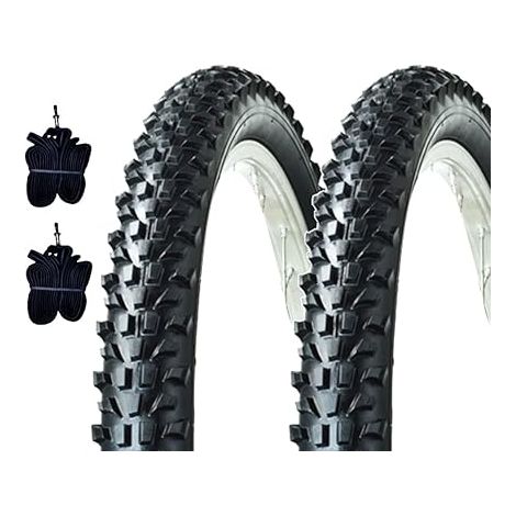 2 COPERTONI MTB 26 X 2.10 + CAMERE PNEUMATICI GOMME NERO PER MOUNTAIN BIKE 26 Ecovelo (1/5)