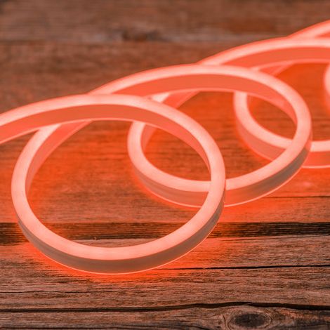 Striscia Led Effetto Neon IP65 Esterno 12V Flessibile Tagliabile Luce Arancione (1/3)