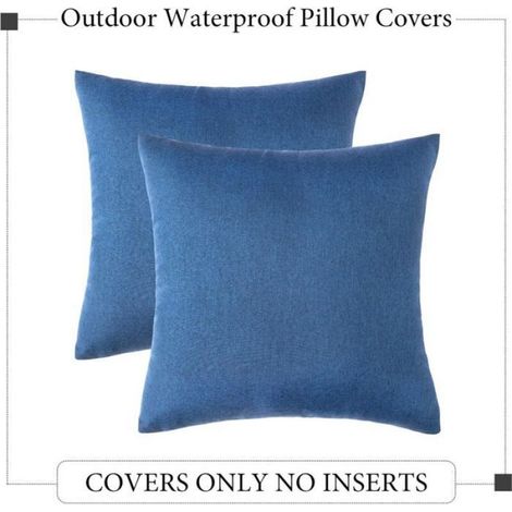 Lot de 2 Housses de coussin, Imperméable, Lin, 50x50 cm, Fermeture éclair cachée, Intérieur et extérieur (1/4)