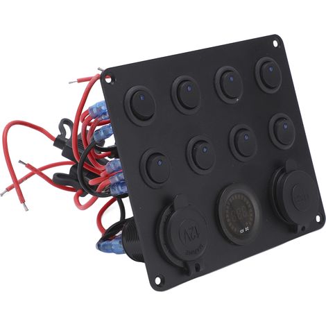 Chargeur Voiture 8 Positions Interrupteur Double USB 2.1A Écran LED Haute Puissance Prise RV (1/5)