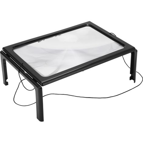 Loupe de lecture format A4 avec éclairage LED et support, loupe de bureau en PVC pour la maison (1/5)