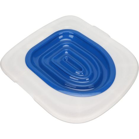 Katzentoiletten-Trainingsset Katzentoiletten-Trainer Sicher Wiederverwendbar Einfache Installation Abnehmbar für zu Hause (Weißes Tablett, 1 Blaue innere Stütze)