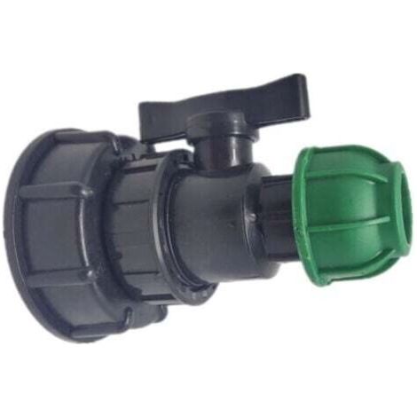 Adaptateur pour Conteneur IBC, Valve S606, Sortie 32 - Joint de Tuyau ABS Robuste, Compatible avec Tuyaux d'Arrosage et Irrigation, Facile à Installer (1/3)
