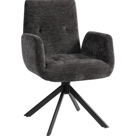 Sillón giratorio tapizado negro, diseño moderno, carga 120 kg, MODENUIT (1/5)