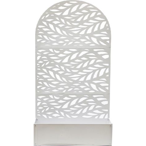 Fioriera in Metallo Bianca con Spalliera ad Arco per Piante Rampicanti Pannello Divisorio Privacy e Separatore per Esterno e Interno L90xP33x alta 180 cm Design Elegante e Moderno separe'