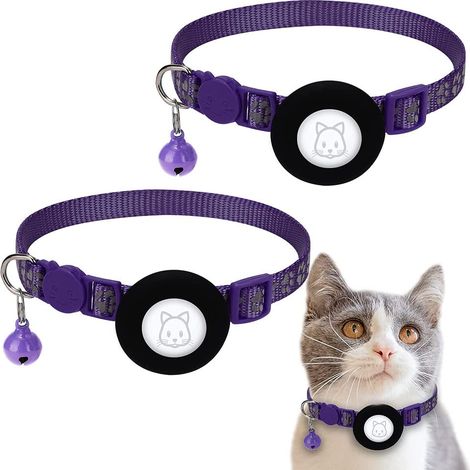 Collier de Chat Localisateur, GPS Réfléchissant pour éviter la Perte de Collier de Chat avec Boucle de sécurité et Cloche pour Chatons et Chiots (1/5)