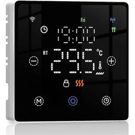 Thermostat intelligent, compatible avec les systèmes de chauffage au sol à eau/électrique et les chaudières à gaz, prend en charge le contrôle de la température à distance et la commande vocale via un (1/5)