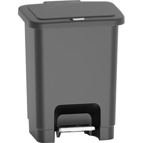 Step Bin, poubelle à pédale 10 L, rectangulaire, en plastique recyclé, pour cuisine, bureau, buanderie, garage, atelier, salle de bain,Noir (1/3)